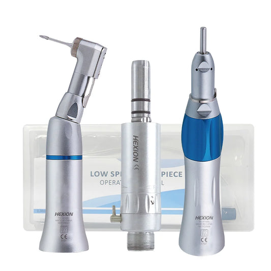 TOSI 3Pcs/Kit Low Speed Handpiece Kits, E-generator micromotor,Key Contra Angle, External Water Spray, 2 Holes 4Holes